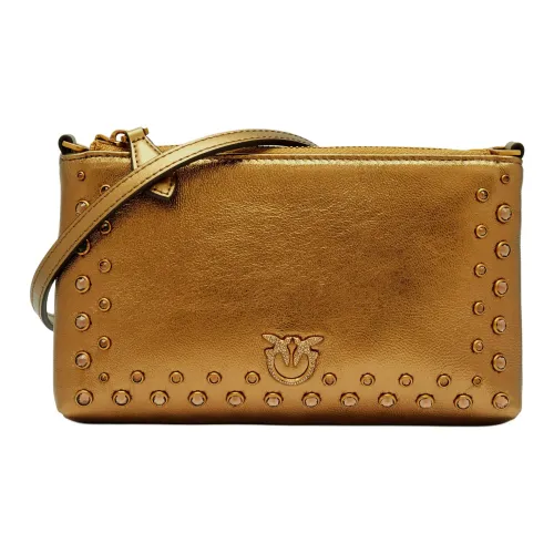 PINKO Овчина Сумка через плечо Маленькая Женская Золотая