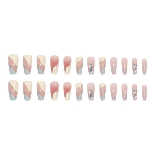 XNTX Ногтевой патч False Nail Средний LADDER Мягкий Color Series Смужка Coquette