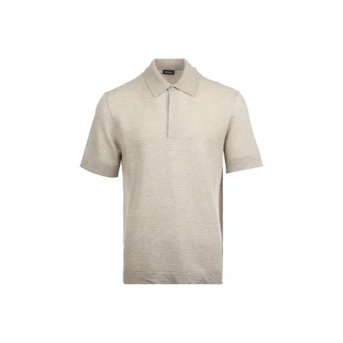 Ermenegildo Zegna Бежевая Мужская Рубашка Поло