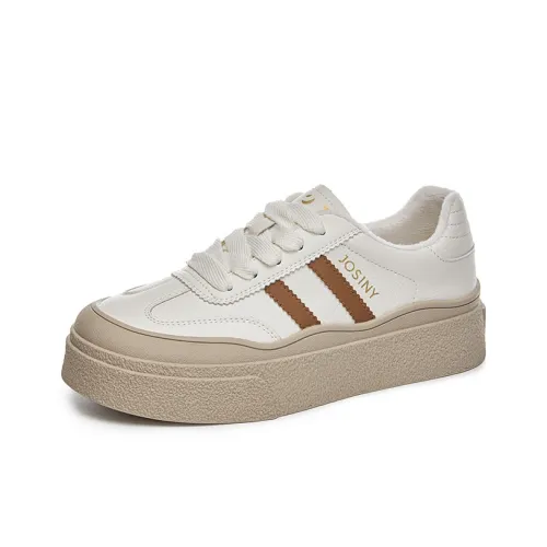 JOSINY Противоскользящие Водонепроницаемые Устойчивые к износу Увеличивающие высоту Низкие Кроссовки для скейтбординга Женские Светло-кофейные