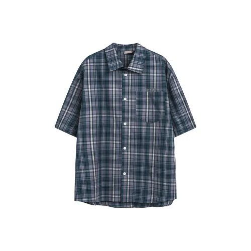 UNDOMAZE Летняя Короткая Рубашка с Короткими Рукавами Свободный крой Унисекс