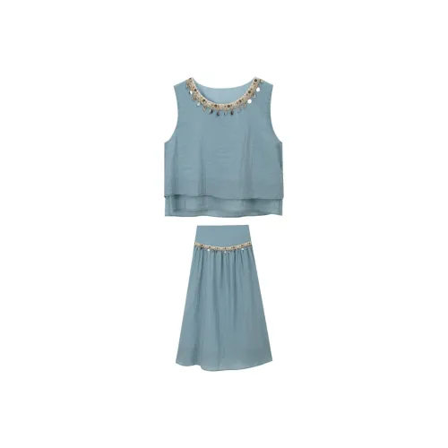 MISHOW Синий цвет морской соли Женские Комплекты с юбкой