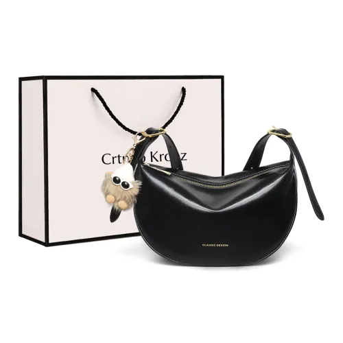 Crtnzo Kroez Сумка через плечо из коровьей кожи сумка-пельмени стандартная женская черная