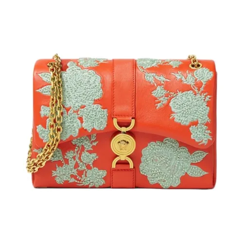 VERSACE Kleio Lambskin Плечевая сумка Стандартная Женская Оранжевая и Многоцветная