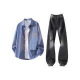 Сапфир Blue+Black Gray Pants
