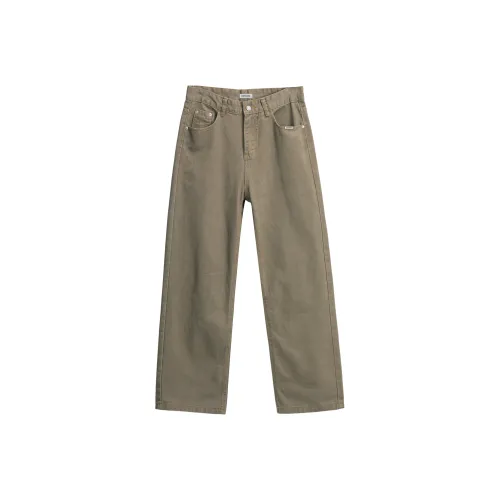 ENTONG Зеленый кофейный унисекс джинсы