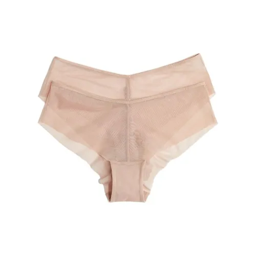 H&M 2 пачки бежевых женских трусиков-бикини