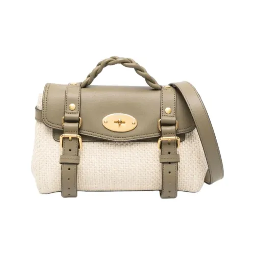 Mulberry Alexa Raffia Straw Woven Crossbody Bag Mini Shoulder Bag Women's Light Beige