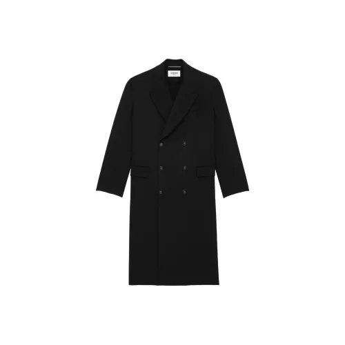 SAINT LAURENT Мужское черное пальто