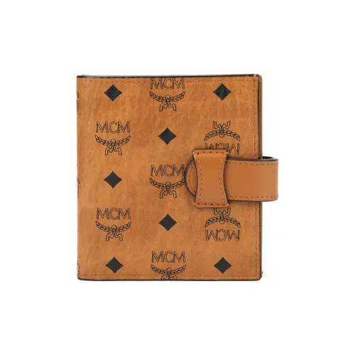 MCM Essential Visetos Origina Покрытый холст Картхолдер Мини Унисекс Коньяк