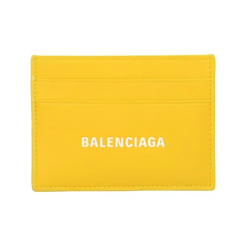 Balenciaga Кожаный держатель для карт и кошелек Мужской Желтый