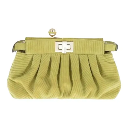 FENDI Замшевая сумка через плечо мини женская зеленая