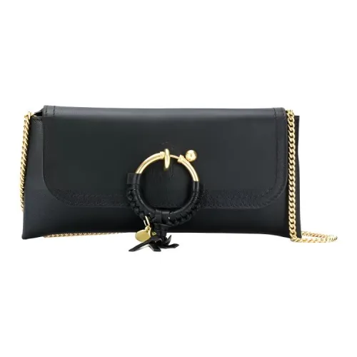 See By Chloe Замша Коровья крупнозернистая текстура Сумка через плечо Мини Женская Черная