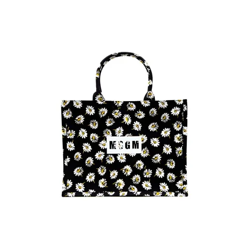 MSGM Хлопок Тоут Сумка Сумка для покупок Сумка Обычная Унисекс Черная