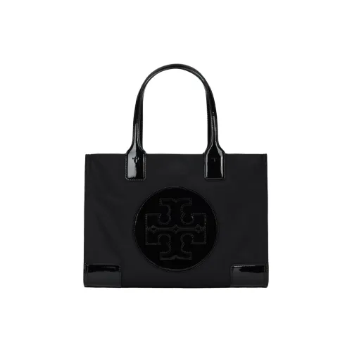 TORY BURCH Ella ПУ (полиуретан) Тоут Сумка Сумка для покупок Сумка на плечо Сумка Маленькая Женская Черная
