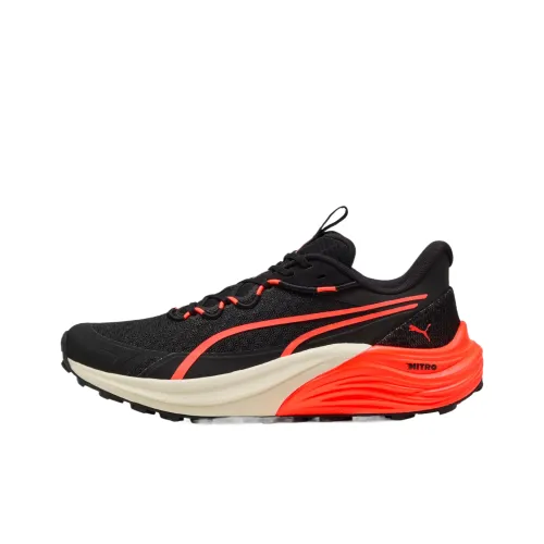 PUMA Electrify Nitro 4 Устойчивые к истиранию Дышащие Низкие Беговые кроссовки Мужские Черные