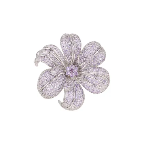 Фиолетовый медный сплав броши женские