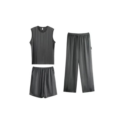 XUANJING 74213+74151 Париж Серый Трёхкомпонентный Набор Мужские Пижамные Комплекты