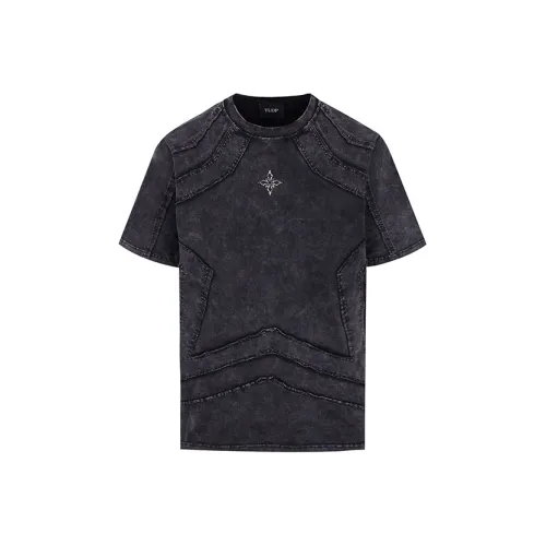 YLDP Мытый серый Унисекс Футболка