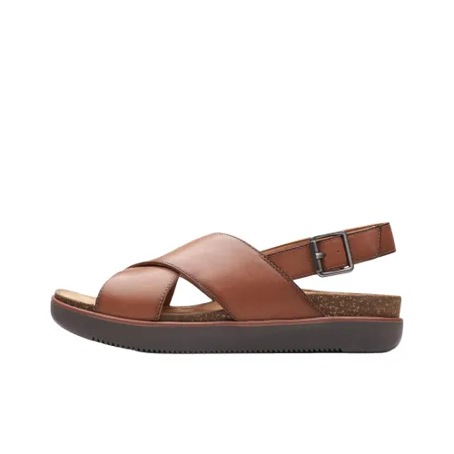 Clarks Elayne Cross One Strap Sandals Women's Brown