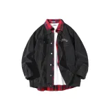 Комплект одежды (Черное пальто + Красная рубашка)