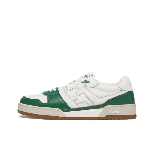 FENDI Match Low Топ Скейтборд Кроссовки Мужские Белые Зеленые