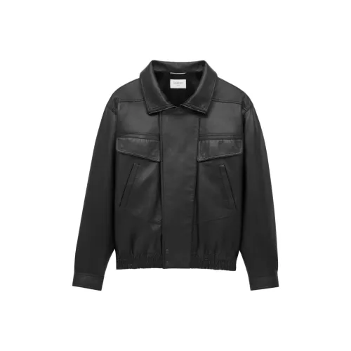 SAINT LAURENT Кожа Куртка Мужская Черная