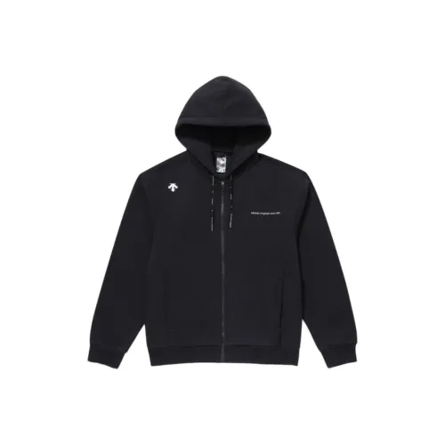 DESCENTE Essential Флис Хлопок Тренировки ZIP UP Свитшот Унисекс