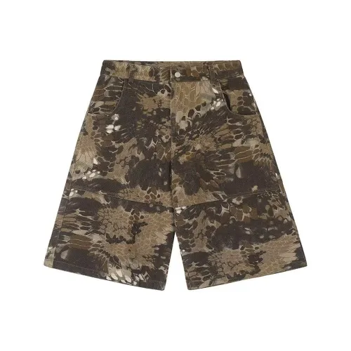 GDRG ♣ Зеленый камуфляж ♣ [Змеиный принт Камуфляж] Унисекс Повседневные шорты
