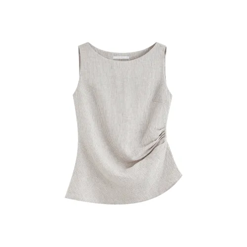 FANSILANEN Бежевый с Коричневыми Полосами Женские Рубашки