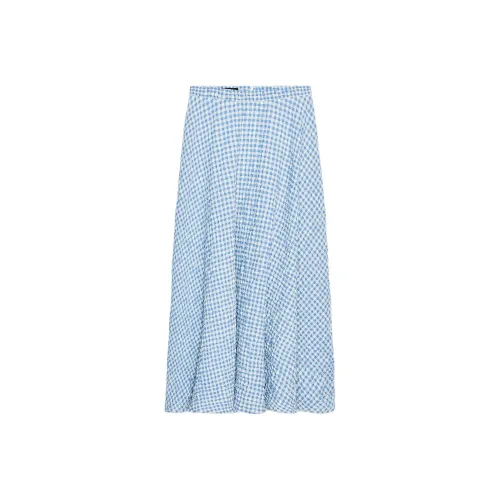 ZARA Светло-синие Женские Повседневные Длинные Юбки