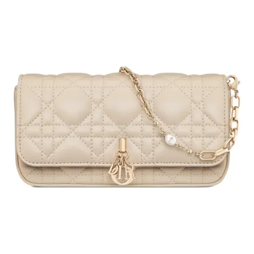 DIOR My Dior Чехол для телефона из овечьей кожи сумка через плечо женская цвет экрю