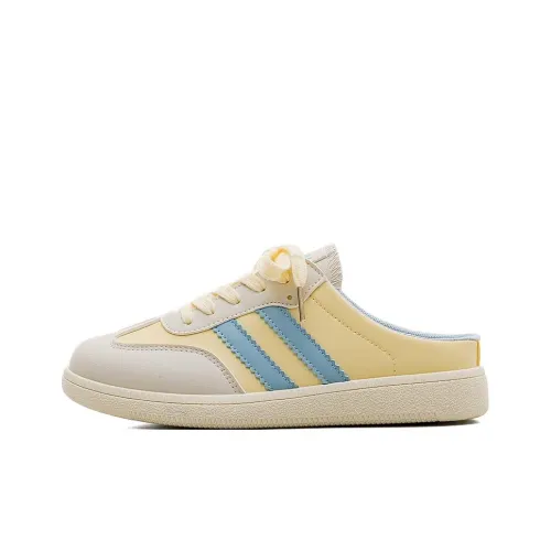 HUANQIU Резиновая подошва из PVC (поливинилхлорид) устойчивая к истиранию домашние тапочки для женщин желто-синие