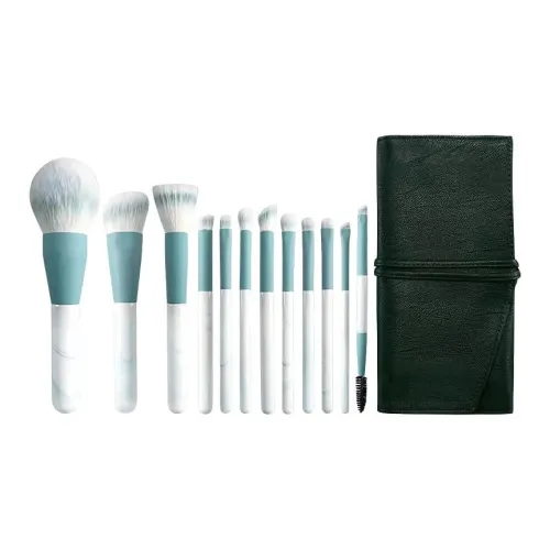 Stubborn 12 шт Лазурь Makeup Brush Clothing Sets Полный комплект Точка Щетка Консилер Щетка Лезвие Eyeliner Щетка Инструменты для красоты