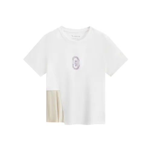 Antakids x ZHONGGUOGUOJIADILI LIANMINGKUAN T-рубашка Хлопковая Конфетно-белая Подростки