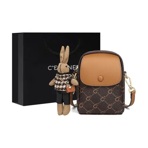 C°BANNER Сумка через плечо из синтетической кожи маленькая женская кофейного цвета