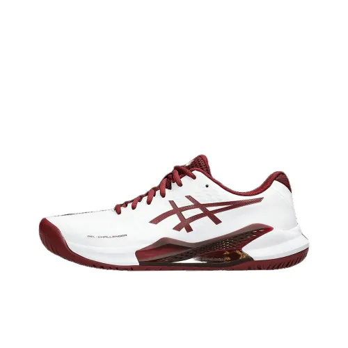 ASICS Gel Challenger 14 Амортизация Износостойкие Низкие Кроссовки для Тенниса Мужские Белые и Красные