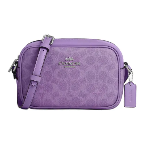 COACH Jamie Покрытый холст Camera Сумка Сумка через плечо Мини Женские Фиолетовый