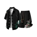 Чёрный топ + чёрные шорты