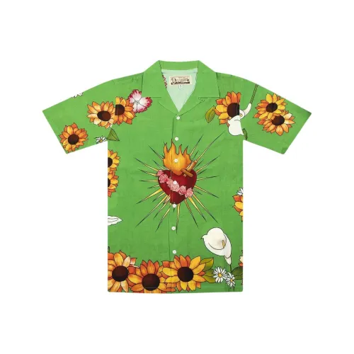 PLEASURES совместная брендированная Зеленая Мужская Рубашка