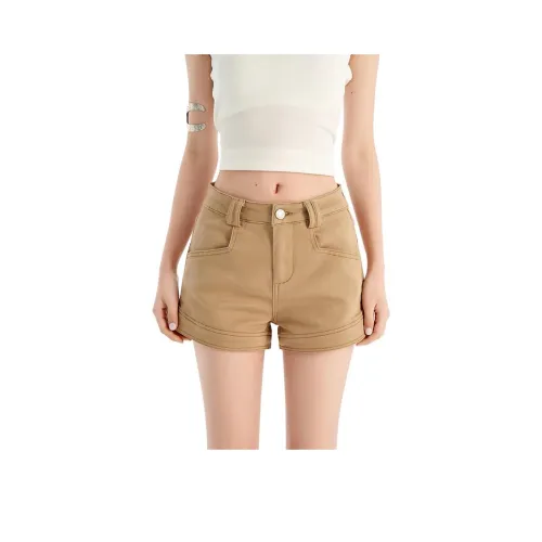 Wen Shan Хаки Женские Джинсовые Шорты