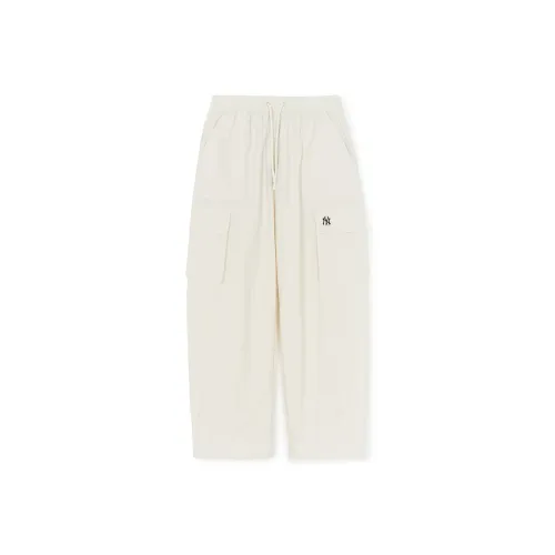 Mlb Base Logo New York Yankees Basic Collection SS25 Карго Брюки Унисекс Linen Cream