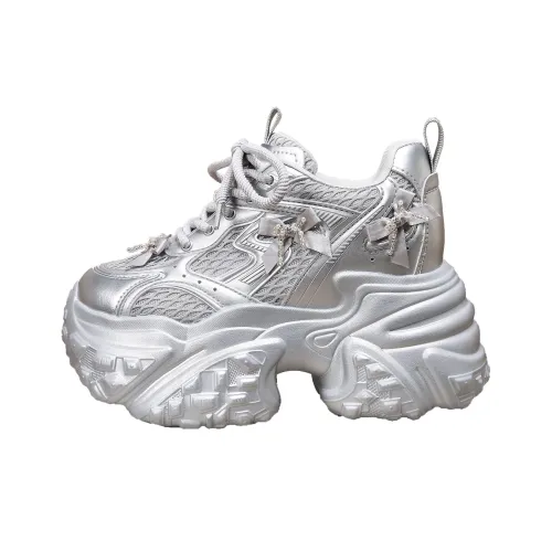 Forest Princess Low Топ Толстая подошва Кроссовки Женские Silver