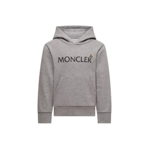 Moncler Толстовка с логотипом хлопок худи серый для детей 3-7 лет