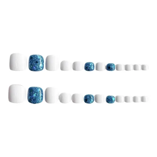 XNTX False Nail Strips False Nail Короткий Квадрат Морской синий Jump Цвет Стиль Инстаграм