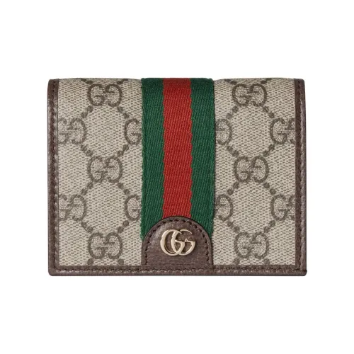 GUCCI Ophidia Кожа Тип покрытия Кошелек Маленький Женский Бежевый и Коричневый