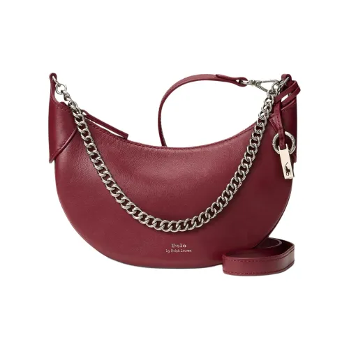 Polo Ralph Lauren Кожа Сумка Сумка через плечо Стандартная Женская Темно-красная