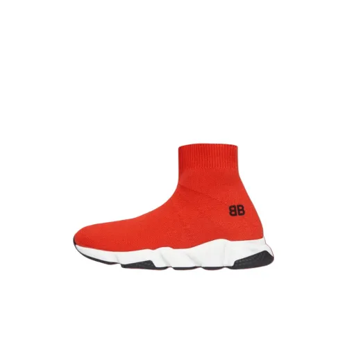 Balenciaga Speed High Топ Kids Lifestyle Shoes Red Kids