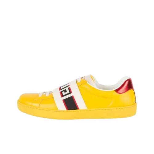 GUCCI Ace Low Топ Скейтборд Кроссовки Мужские Желтые