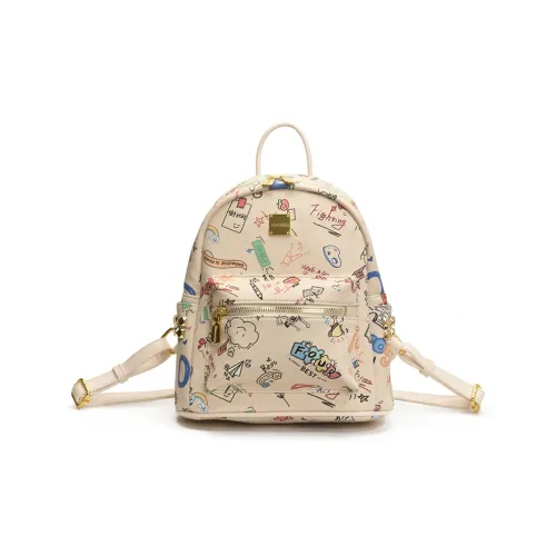 MINIPUDING ПУ (полиуретан) Рюкзак Женские Экрю